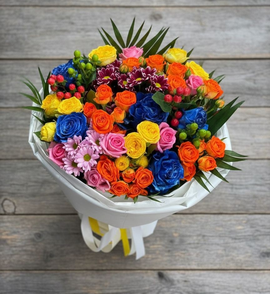 Букет цветов из: Розы и Хризантемы в Прохоровке