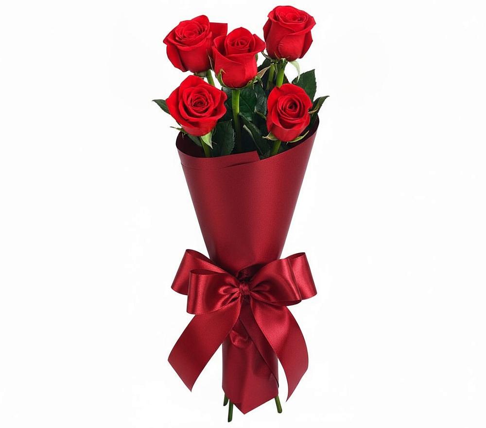 Букет 5 Красных роз Эдлесс Лав в Прохоровке