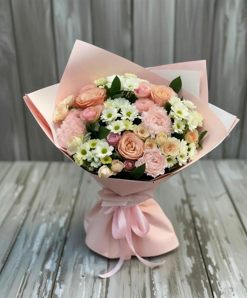 Букет цветов из: Гвоздики, Розы и Хризантемы в Прохоровке