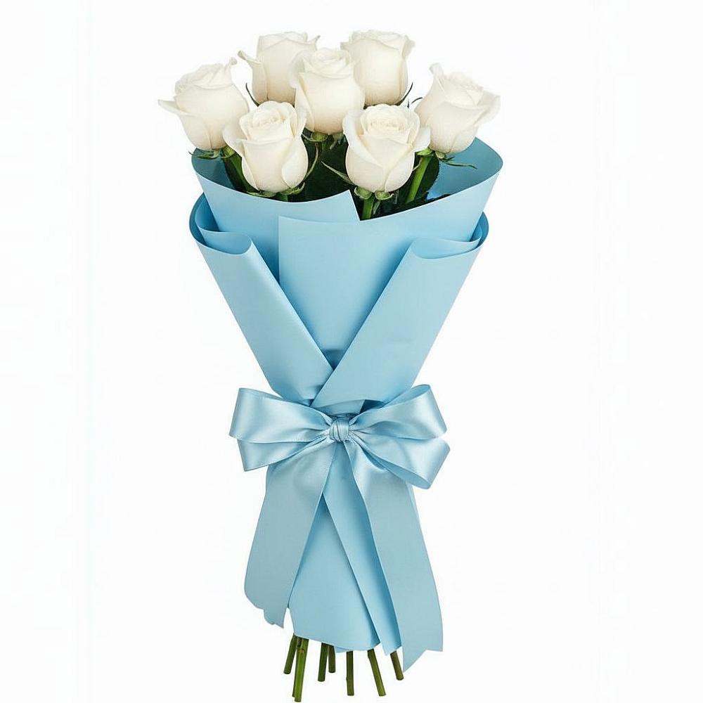 Букет 7 белых роз Проуд в Прохоровке