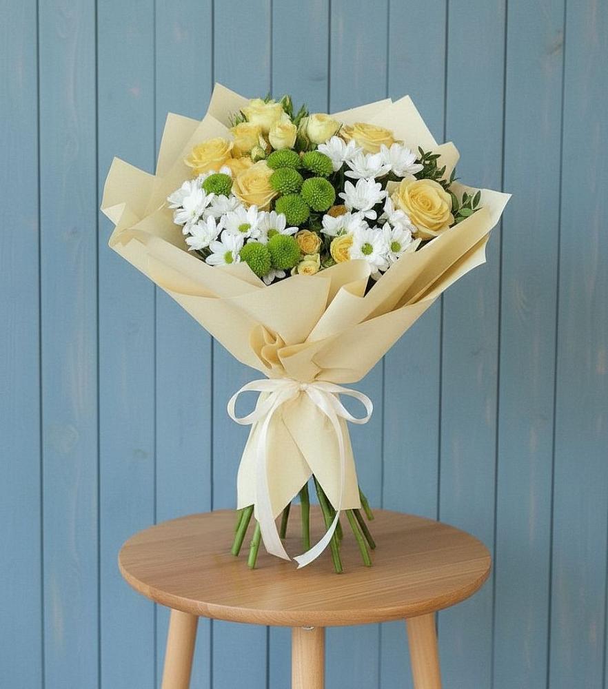 Букет цветов из: Хризантемы и Розы в Прохоровке