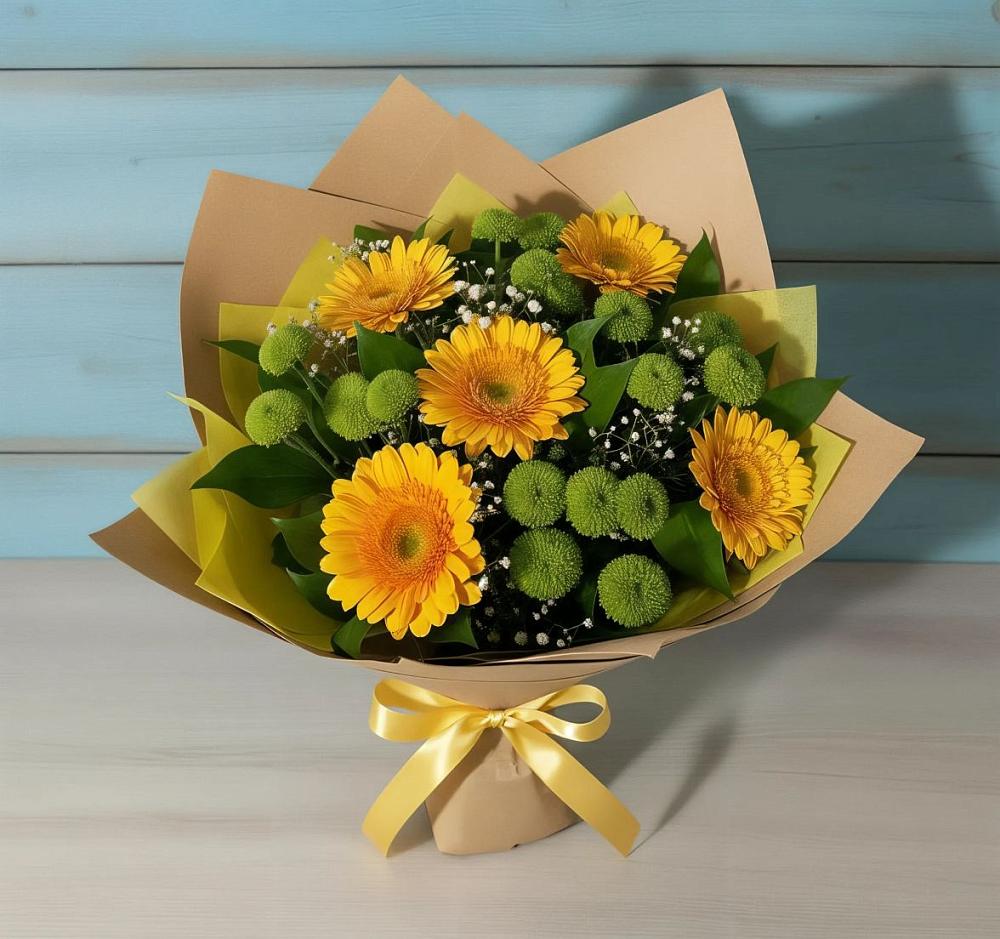 Букет цветов из: Герберы и Хризантемы в Прохоровке