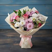 Букет цветов из:  Хризантемы, Альстромерии и Розы в Прохоровке