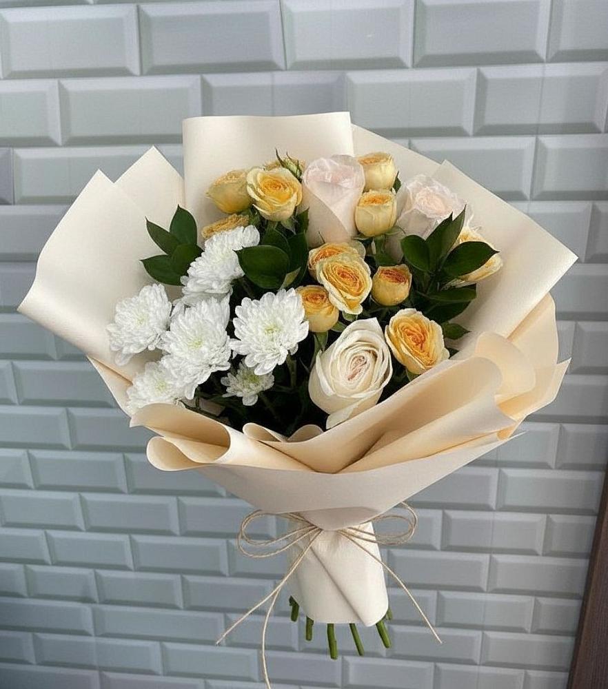 Букет цветов из: Розы и Хризантемы в Прохоровке
