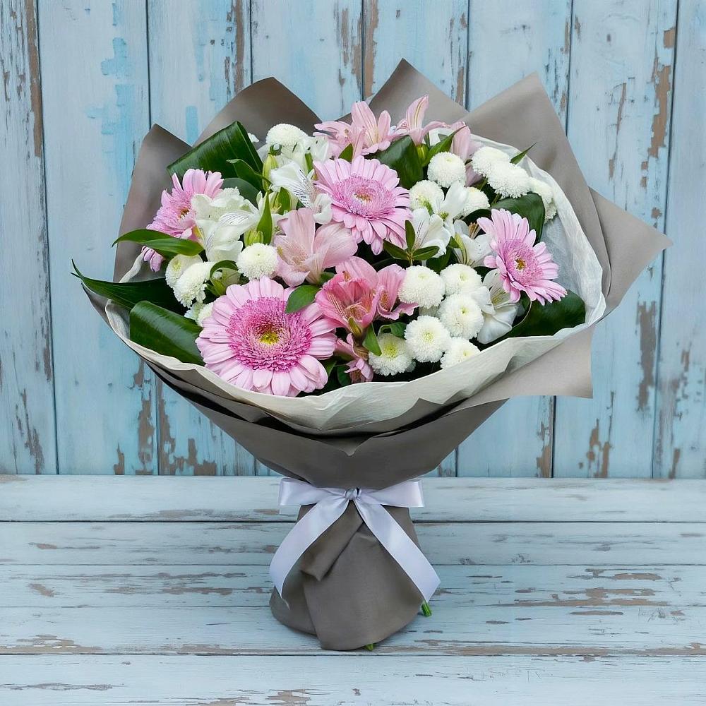 Букет цветов из: Герберы, Альстромерии и Хризантемы в Прохоровке