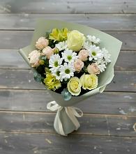 Букет цветов из:  Альстромерии, Розы и Хризантемы в Прохоровке