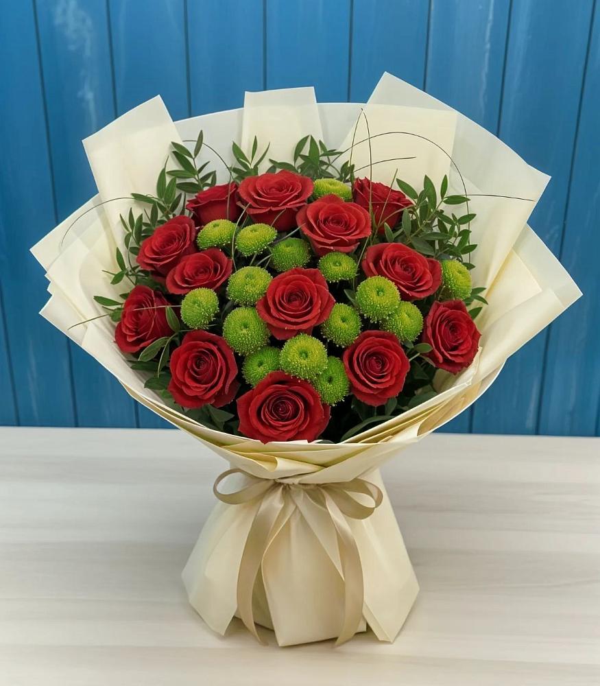 Букет цветов из: Розы и Хризантемы в Прохоровке