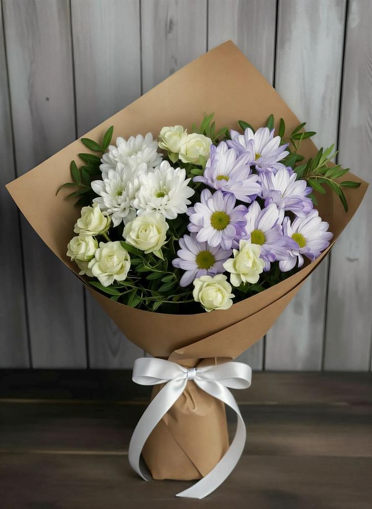 Букет цветов из: Хризантемы и Розы в Прохоровке
